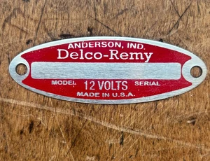 1955-1957 Chevy Generator & Starter Tag (Red)-NEW - Bild 1 von 4