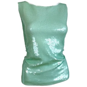 Prada S/S 2011 Light Blue Sequin Tank Top NEW - Picture 1 of 6