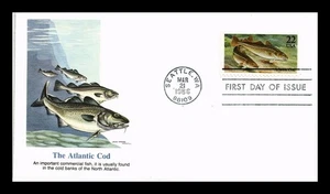 DR JIM STAMPS US COVER ATLANTIC COD FISH FIRST DAY ISSUE FLEETWOOD CACHET - Picture 1 of 2