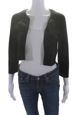 Cárdigan suéter negro Boss Hugo Boss para mujer manga larga frente abierto talla XS Foto 1 de 4