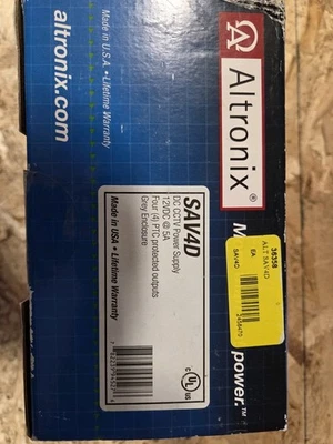 Altronix SAV4D Power Supply 4 Output, 12VDC, 5A, 4 PTC Protected Outputs, Grey - Image 1 of 2