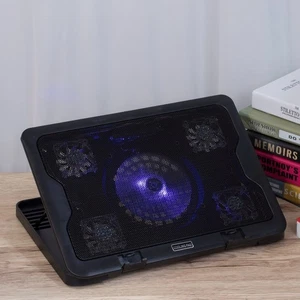 Laptop-Kühler Notebook-Kühlmatte USB-Kühler 5 Lüfter Computerständer Chill Mat - Afbeelding 1 van 12
