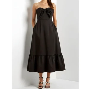 $ 218 Neu mit Etikett Hutch x Anthropologie trägerloses Kleid mit Fliege, schwarz, 00 (US Petite) - Bild 1 von 14