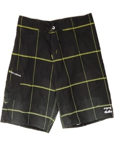 BILLABONG Boys Swimming Shorts 11-12 Years W26 Black Check Polyester CQ65 - Picture 1 of 3