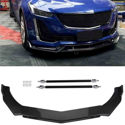 For Cadillac XT4 XT5 XT6 Car Front Bumper Lip Splitter Strut Rods Carbon Fiber Foto 1 de 4