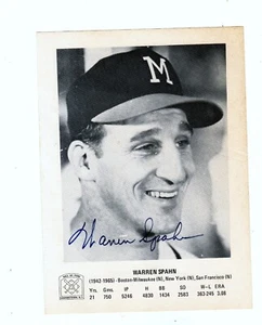 Warren Spahn - 5"x7" Photo AUTOGRAPH w/ James Spence Authenticity - Braves - Picture 1 of 2