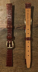 10mm genuine lizard honey color ladies watch band - Picture 1 of 2