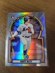 2023 Bowman Chrome Rookie of the Year Favorites Brett Baty #ROYF-3 RC Mets - Picture 1 of 4