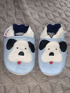 Soft Leather Baby First Shoes Elasticated Top Dog Puppy 6-12m 12.5cm Length