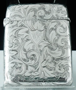 Antique Sterling Silver Vesta Case, Mitchell Bosley & Co, Birmingham 1890 - Picture 1 of 13