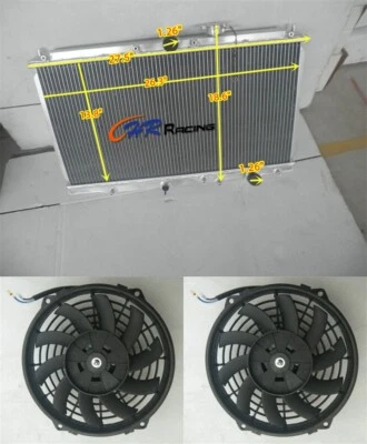 Aluminum Radiator+Fans For Manual 1997-2001 Honda Prelude 2.2L&Accord 1993-1997 Foto 1 de 4