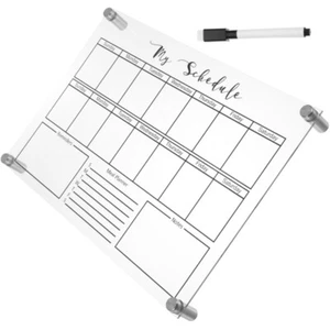 Glass Dry Erase Board for Desk Planner Weekly Desktop Whiteboard Office - Picture 1 of 12