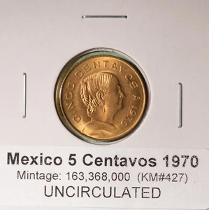 Mexico - 5 CENTAVOS 1970 - UNCIRCULATED - Picture 1 of 3