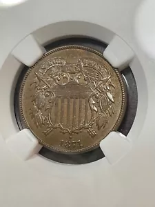 NGC MS64BN 1871 TWO CENT PIECE BEAUTIFUL COLOR - Picture 1 of 3