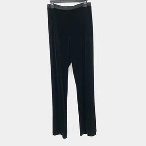 NWT JS Collections Women's16 Black Velvet Pants Lord & Taylor Side Zip Stretchy - Picture 1 of 8