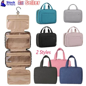 Large Toiletry Bag with Hanging Hook Makeup Cosmetic Bag Women Travel Organizer - Picture 1 of 27