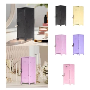 Small Desktop Locker Metal Desktop Storage Organizer for Makeups Keys Dolls - Picture 1 of 33