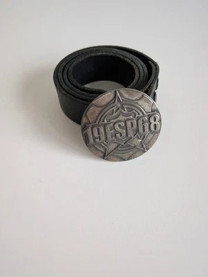 ✅ Schwarzer Ledergürtel - Hüftgold - Esprit 19ESP68 - Silber Schnalle - 114cm ✅ - Bild 1 von 4