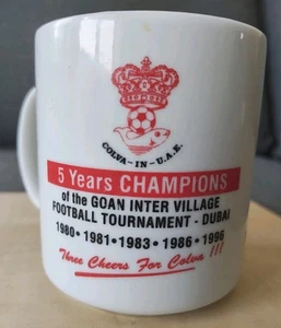 Vintage Dubai Goa Colva In UAE Intervillage Football Champions Ceramic Mug VTG - Picture 1 of 4