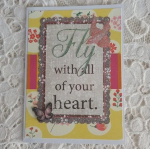 Handmade Fly With All Your Heart Greeting Card Any Occasion Happy Birthday - Picture 1 of 2
