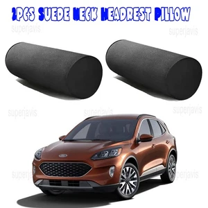 2Pcs Suede Neck Headrest Pillow Cervical Spine Protect Cushion For Ford Escape - Picture 1 of 11
