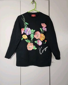 Kenzo Japan lebhaftes weiches kurzes Sweatshirt mit Blumenmuster und Rundhalsausschnitt Damengröße M 1305-M - Bild 1 von 12