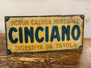 Targa pubblicitaria latta litografata  Acqua Gazosa  Minerale CINCIANO anni’30 - Foto 1 di 3