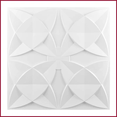 Paquete de 12 azulejos de pared decorativos de techo de 2'x2' blanco floral Art3D  Foto 1 de 4