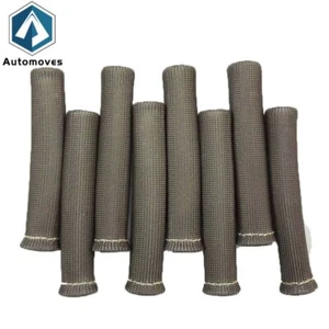 New GRAY 8PCS 1200° SPARK PLUG WIRE BOOTS HEAT SHIELD PROTECTOR SLEEVE SBC BBC - Picture 1 of 6