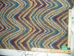 Burgundy Gold Green Blue Beige Flamestich Upholstery Fabric 1 Yard R443 - Picture 1 of 1