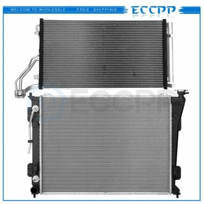 Aluminum Radiator & AC Condenser Cooling Kit For 2012-2015 Kia Optima 2.4L l4 - Image 1 of 4