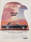 1965 Ford Falcon 1966 Automobile Car Silhouette Falcon Head Print Ad