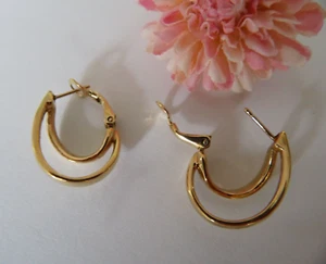 Pierre Lang schöne vergoldete Ohrstecker ca. 2,5 cm gut erhalten - Bild 1 von 2