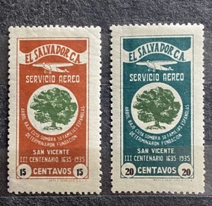 El Salvador 1935 Airmail 2 Value MH V438 - Picture 1 of 1