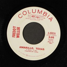 FREDDY WELLER: down in the boondocks / amarillo, texas COLUMBIA 7" Single 45 RPM