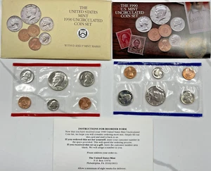 1990 P&D United States Uncirculated Coin Set w/OGP & COA - 10 Coins - Picture 1 of 5
