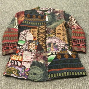 Sacred Threads Patchwork Jacket Large Boho Hippie Artsy Festival Rag Gypsy - Picture 1 of 17