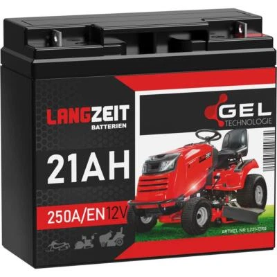 Rasentraktor GEL Batterie 12V 21Ah Aufsitzmäher ers. 20Ah 18Ah 17Ah Rasenmäher - Bild 1 von 4