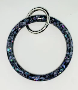 Black Resin Keychain Bracelet Only-Keychain Wristlet - Picture 1 of 1