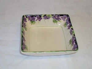 Vintage Art Deco Royal Doulton Violets D5439 4.5" Square Dish - Picture 1 of 3