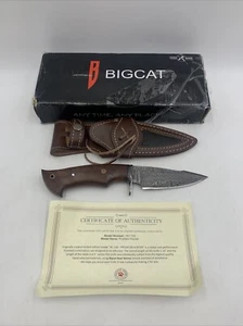BIGCAT ROAR 10" Handmade Damascus Hunting Knife w/Sheath - Predator Hunter - Picture 1 of 8