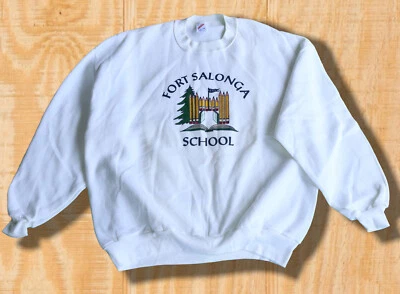 DE COLECCIÓN FORT SALONGA SCHOOL XXL KINGS PARK LI SUDADERA CUELLO REDONDO HECHA EN EE. UU. Foto 1 de 4