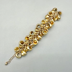 Lia Sophia Bracelet CHA CHA CHA Chunky Brushed Gold Tone Links 7 Inch Chain - Picture 1 of 10