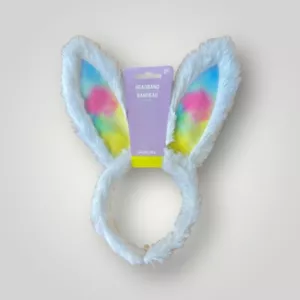 Easter White & Pink Yellow Blue Bunny Rabbit Ears Headband New - Picture 1 of 7