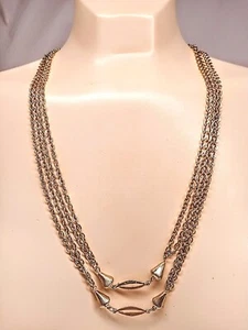 COLLAR DE CADENA DE 54" TONO DORADO - 2 HEBRAS / 4 HEBRAS - COMO NUEVO - Imagen 1 de 2