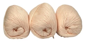 Lot Of 3 Silk Blend Yarn peach 60 Silk 10 Cashmere 30 Wool 50gm Skien - Picture 1 of 2