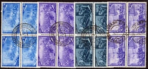 Repubblica - 1948 - Risorgimento - serie in quartine usata - nn.580/591 + E32 - Foto 1 di 3