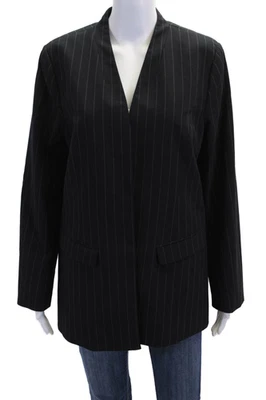 Blazer halógeno para mujer con textura manga larga a rayas elegante negro talla 01 Foto 1 de 4