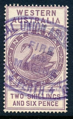 1896 Western Australia 2/6 Swan revenue stamp, BF24B, used VF - Image 1 of 4