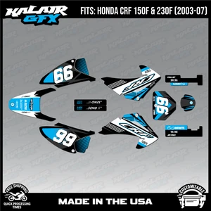 Kit Gráficos para HONDA CRF150F CRF230F (2003-2007) Turbo - Cian - Imagen 1 de 4